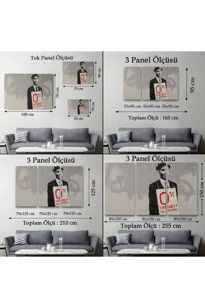 Banksy % 0 Faiz Oranı İsimli Çalışması Kanvas Tablo / % 0 Interest In People-5110