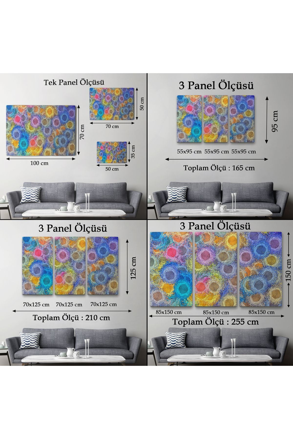 Soyut Modern Sanat Dekoratif Kanvas Duvar Tablosu-3595