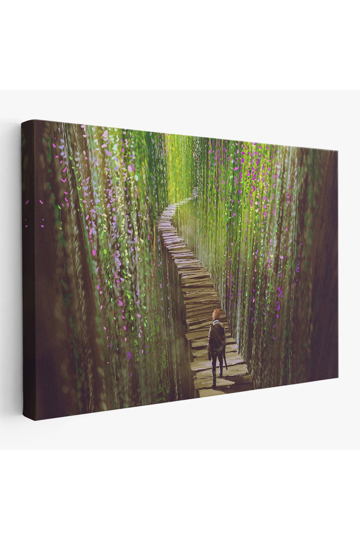 Sarmaşıklar İçinde Yürüyen Şavaşçı Dekoratif Kanvas Duvar Tablosu-3642