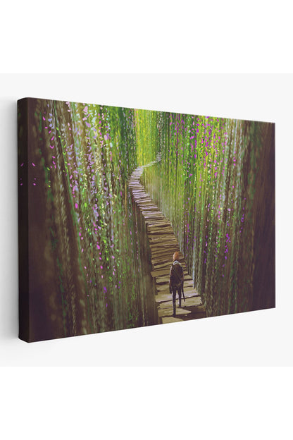 Sarmaşıklar İçinde Yürüyen Şavaşçı Dekoratif Kanvas Duvar Tablosu-3642