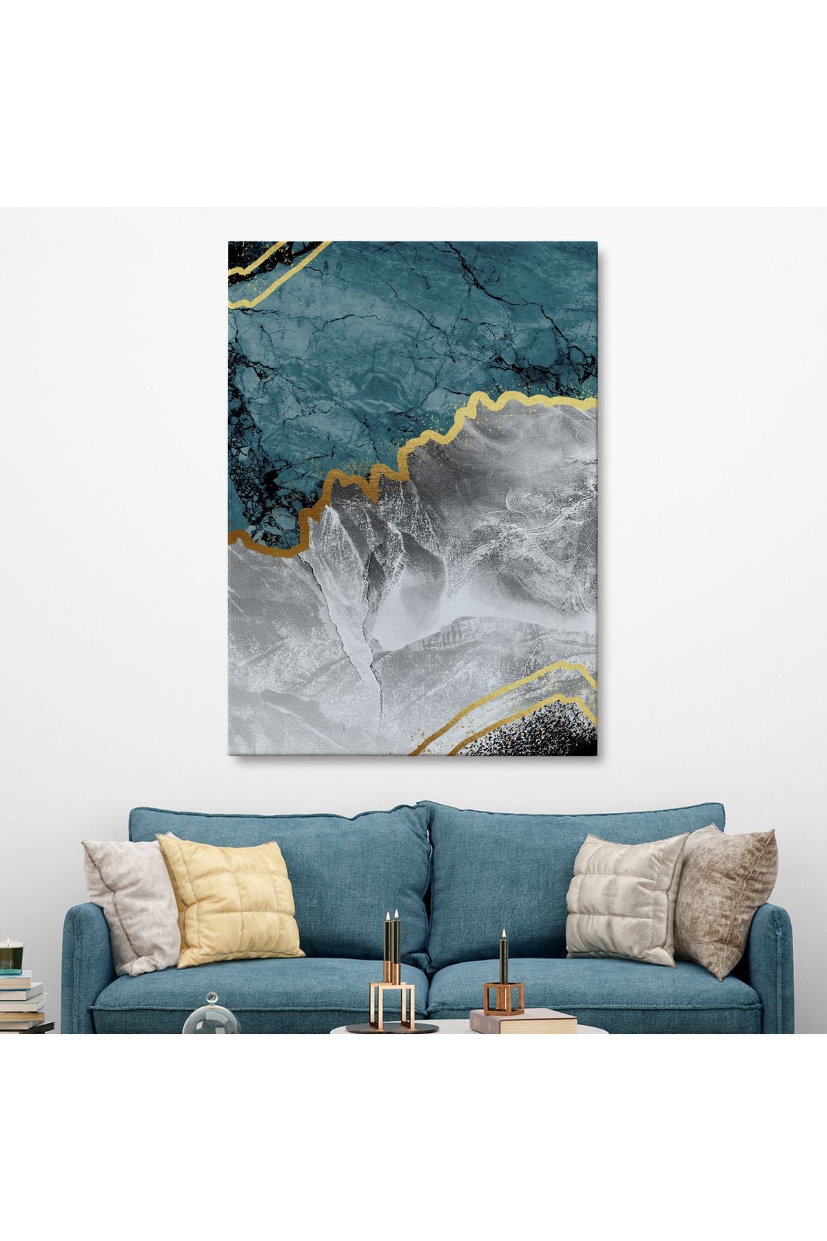 Mermer Desenli Dekoratif Kanvas Tablo-5174