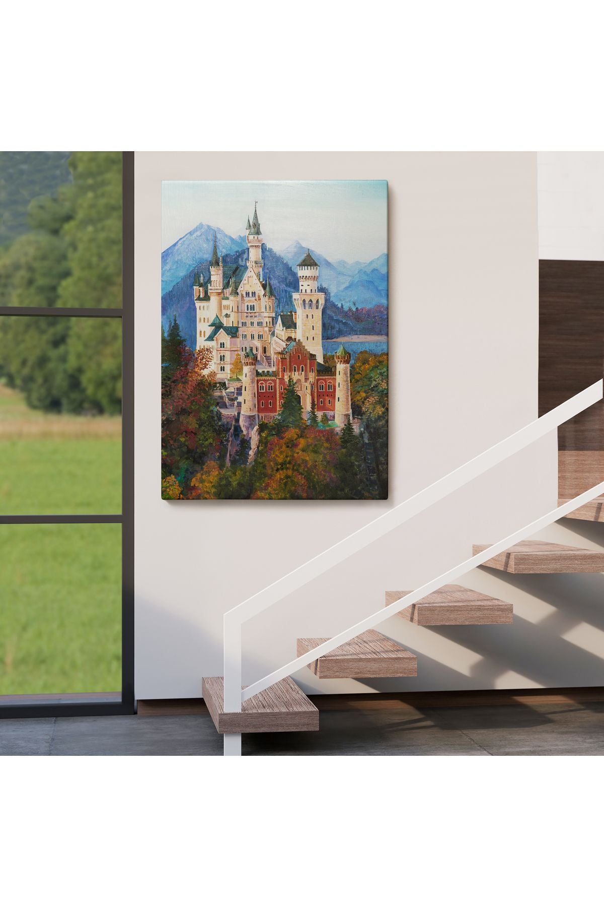 Bavyera Almanya Neuschwanstein Kalesİ Kanvas Tablo-5980