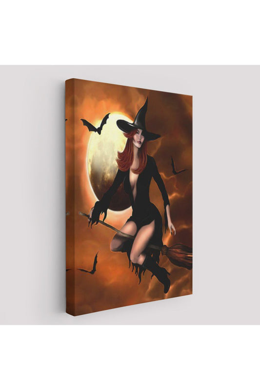 Süpürge İle Uçan Cadı, Cadılar Bayramı Helloven Duvar Tablosu -6086