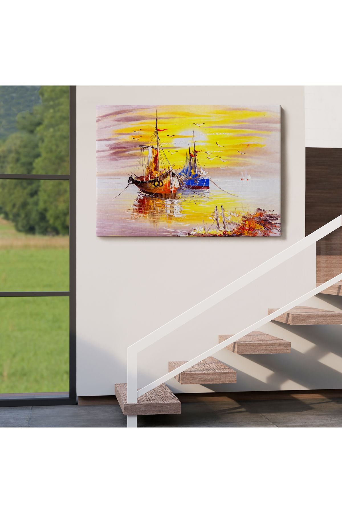 Venedik İtalya Yağlıboya Görünüm Dekoratif Kanvas Duvar Tablosu-3489