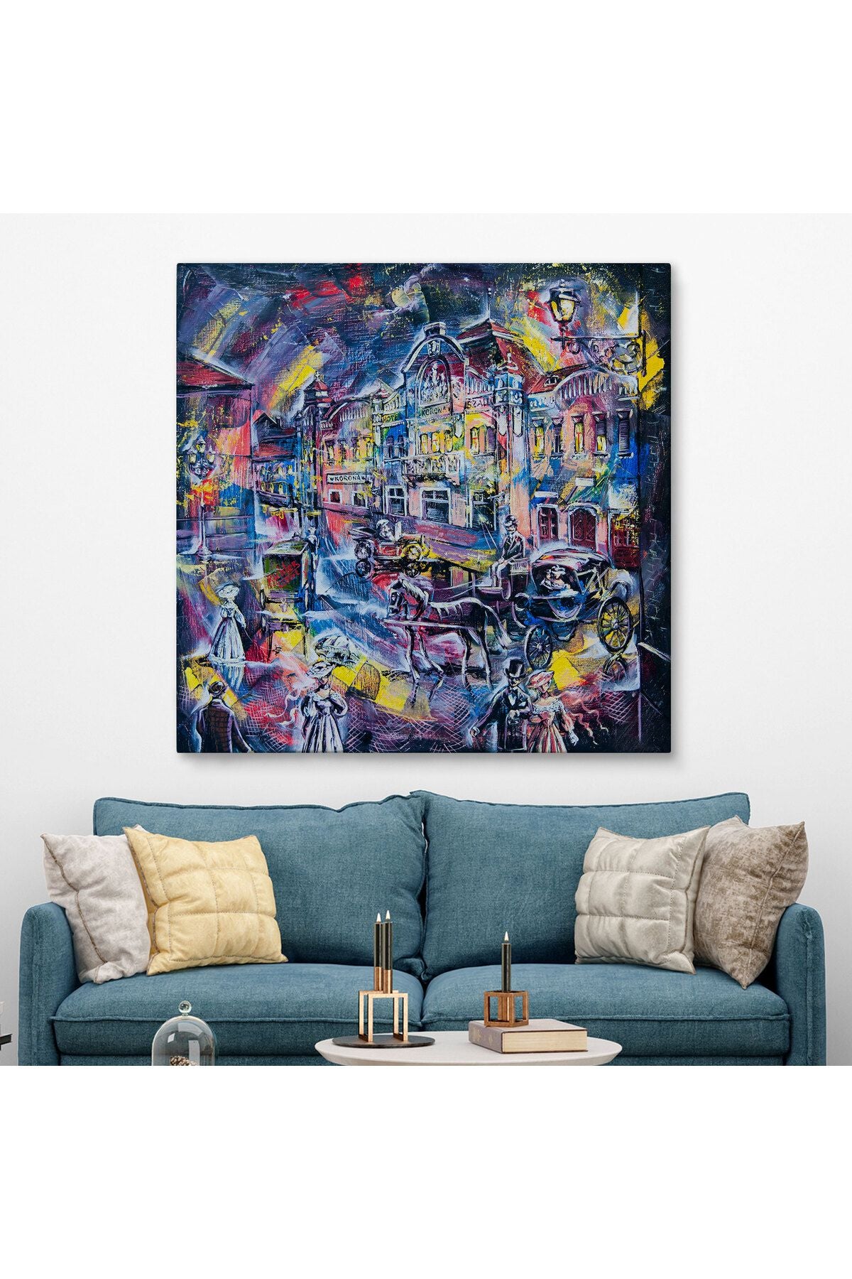 Renkli Şehir Manzarası Kanvas Tablo-5898
