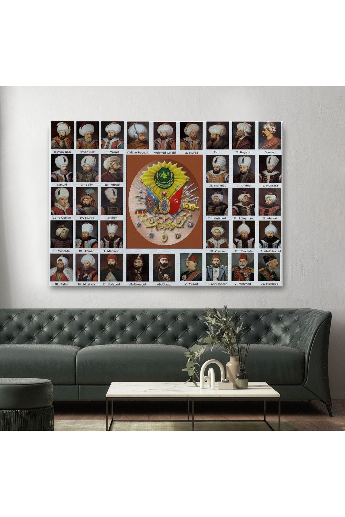 KY Özel Osmanlı Padişahlarının Tümü Dekoratif Duvar Tablosu-6549