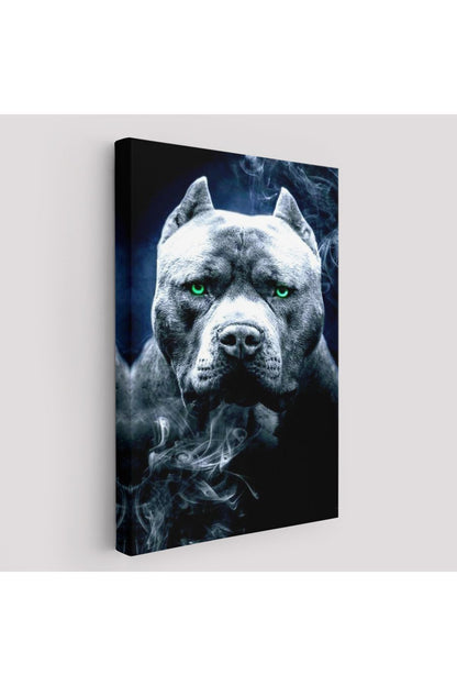 Pit Bull Yeşil Gözlü Amerikan Bully Köpek Kanvas Tablo-5259