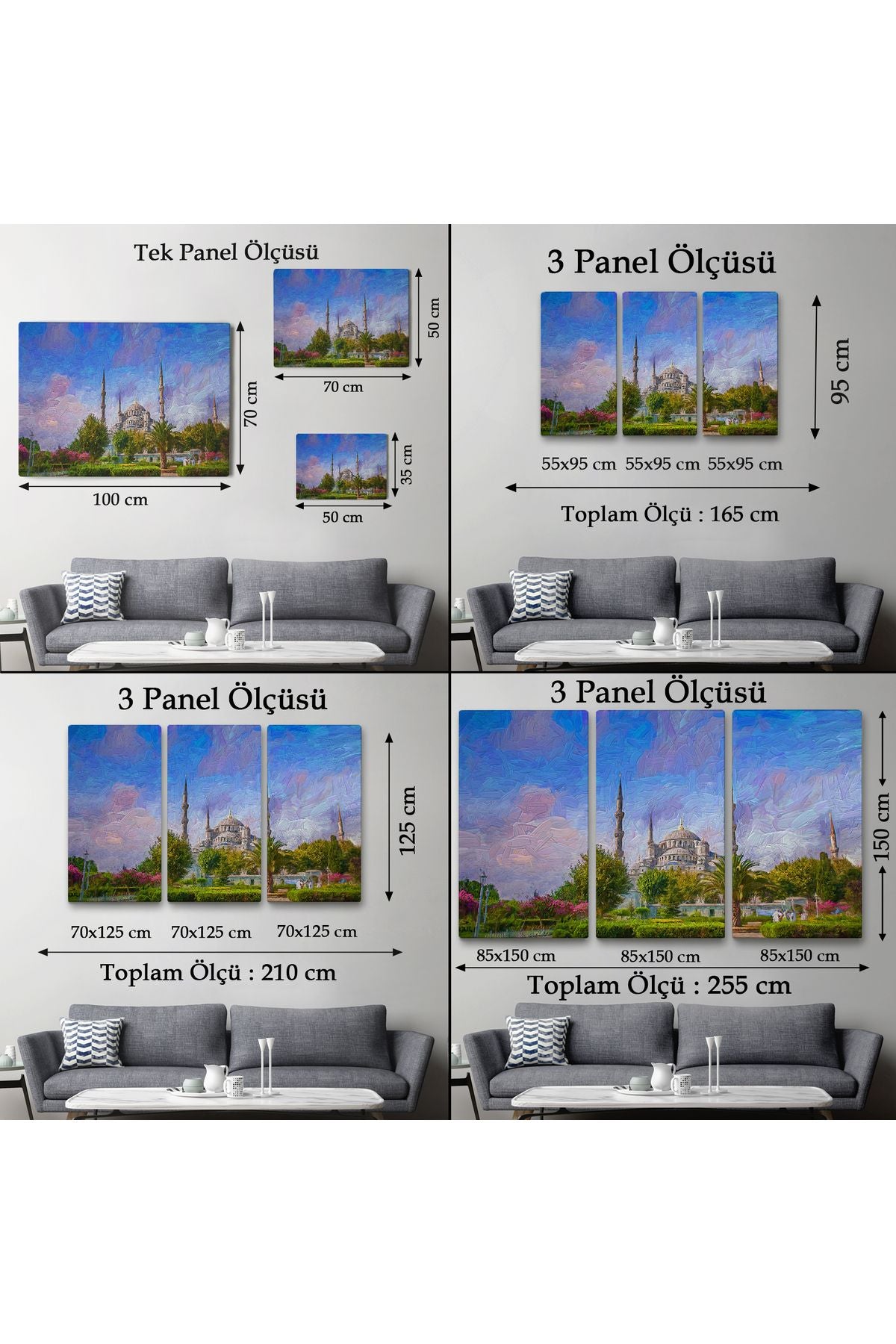 Sultan Ahmet Camii Yağlıboya Görünüm Kanvas Duvar Tablosu-3692