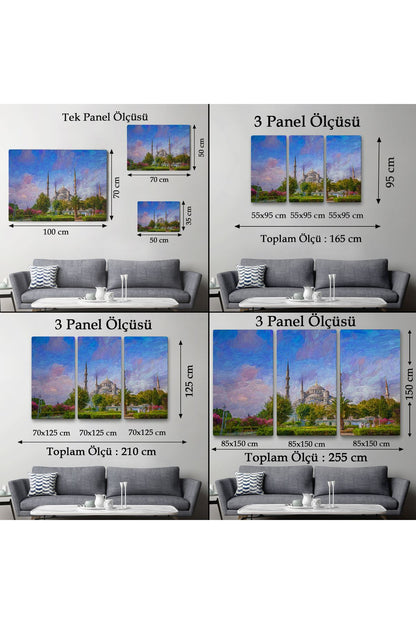 Sultan Ahmet Camii Yağlıboya Görünüm Kanvas Duvar Tablosu-3692
