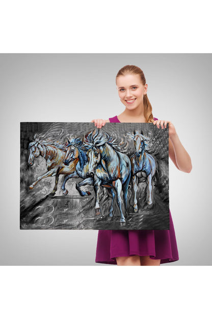 Koşan Atlar Dekoratif Duvar Tablosu-3468