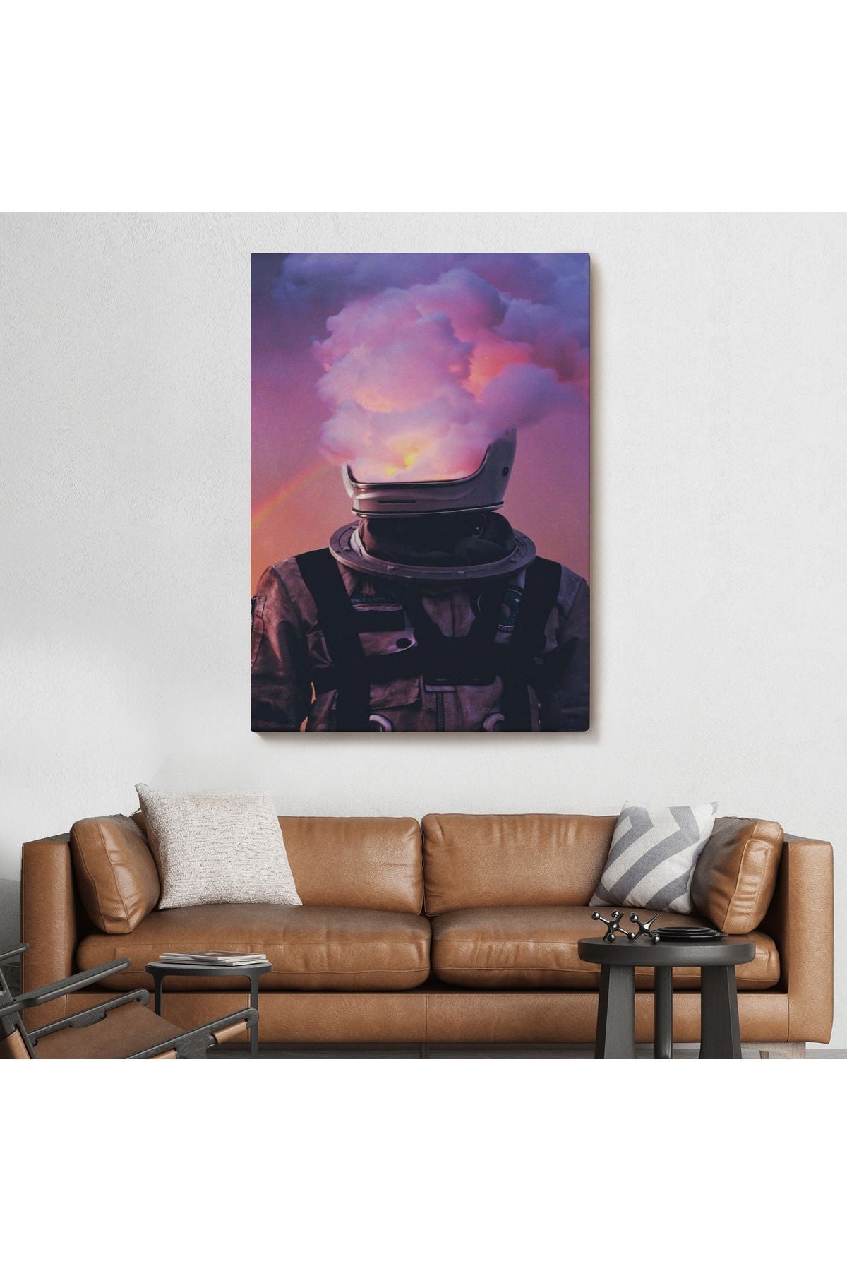 Beyni Yakılan Astronot Kanvas Tablo, Gerçeküstü Pop Art Kanvas Tablo-5214
