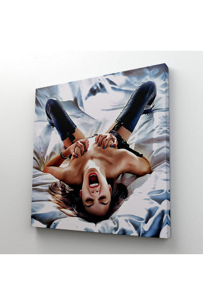 Çığlık atan Çıplak Güzel Kadın Kanvas Tablo-5333
