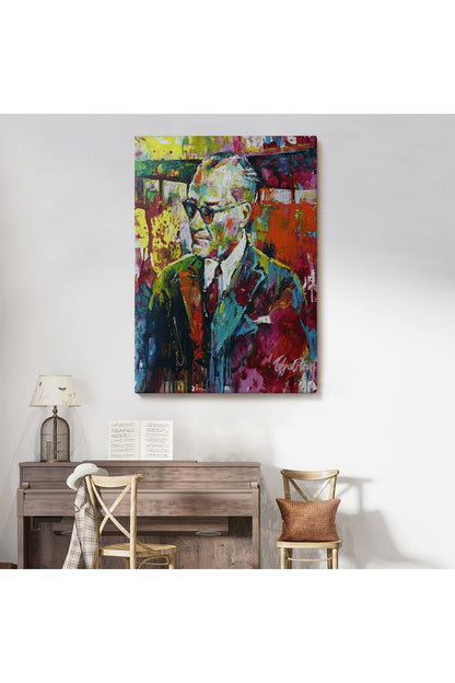 Yağlı Boya Efektli Renkli Mustafa Kemal Atatürk Duvar Tablosu-6069