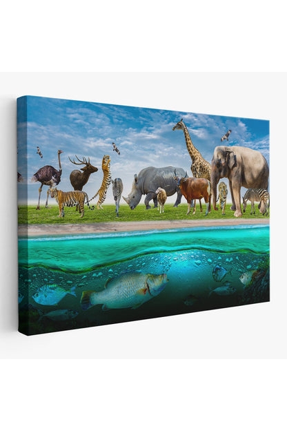 Özel Tasarım, Dekortif  BaskıHayvanlar Alemi Dekoratif Kanvas Tablo 1177