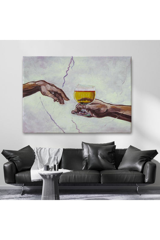 Özel Tasarım, Dekortif  BaskıTanrının Ademe  İkramı Tablosu-