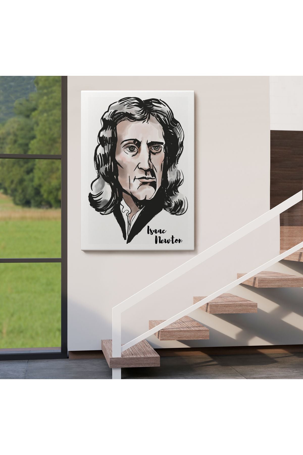 Isaac Newton Dekoratif Kanvas Tablo-5914