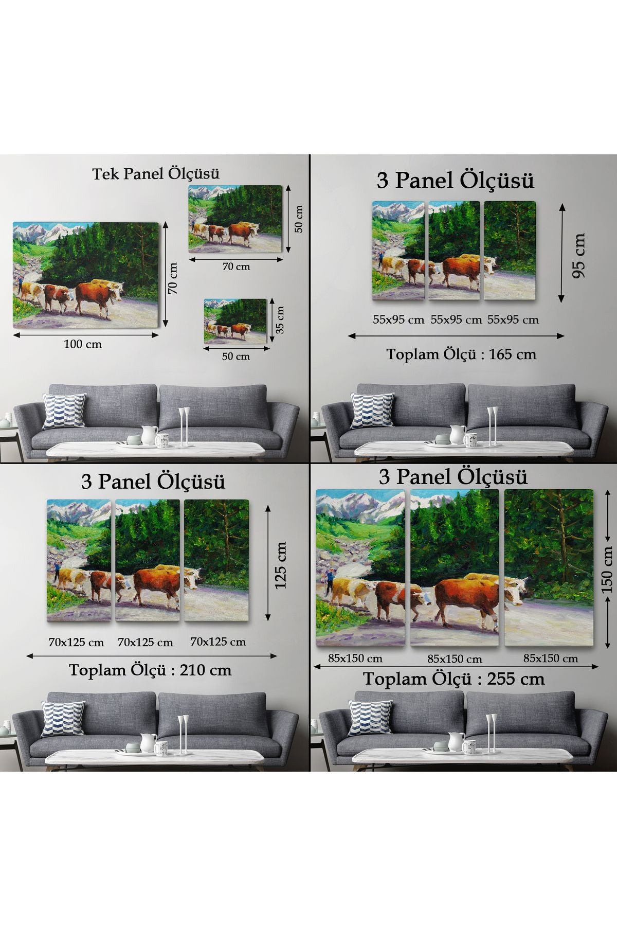 Otlayan Boğa Kanvas Duvar Tablosu-1183