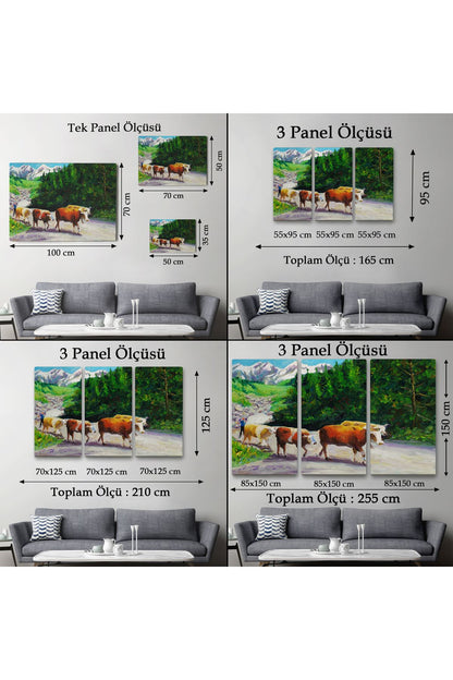 Otlayan Boğa Kanvas Duvar Tablosu-1183
