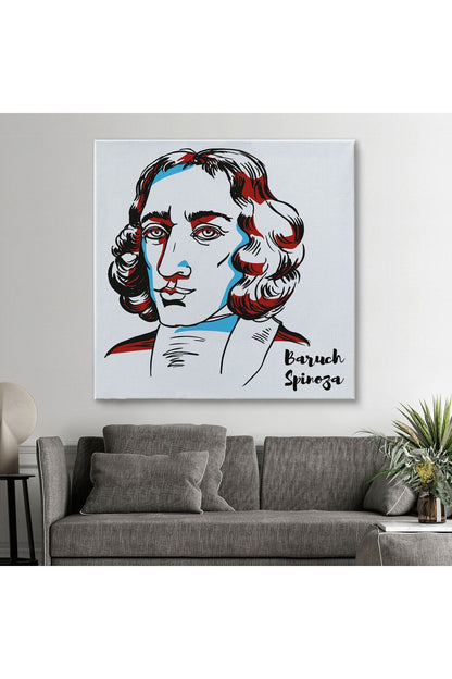 Özel Tasarım Baruch Spinoza Dekoratif Kanvas Tablo-5818