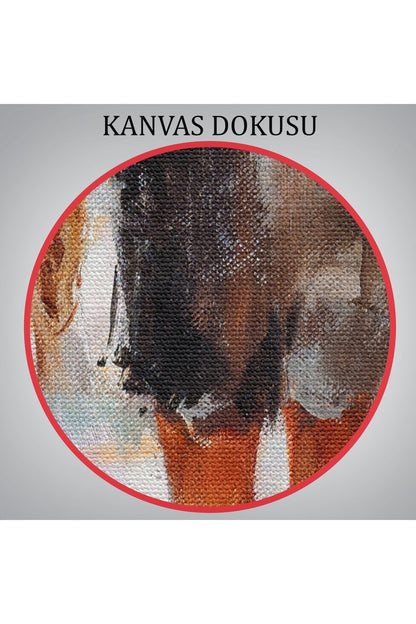 DB  Yağmurda Yürüyen Kadın Yağlıboya Görünüm Dekoratif Kanvas Duvar Tablosu-5928