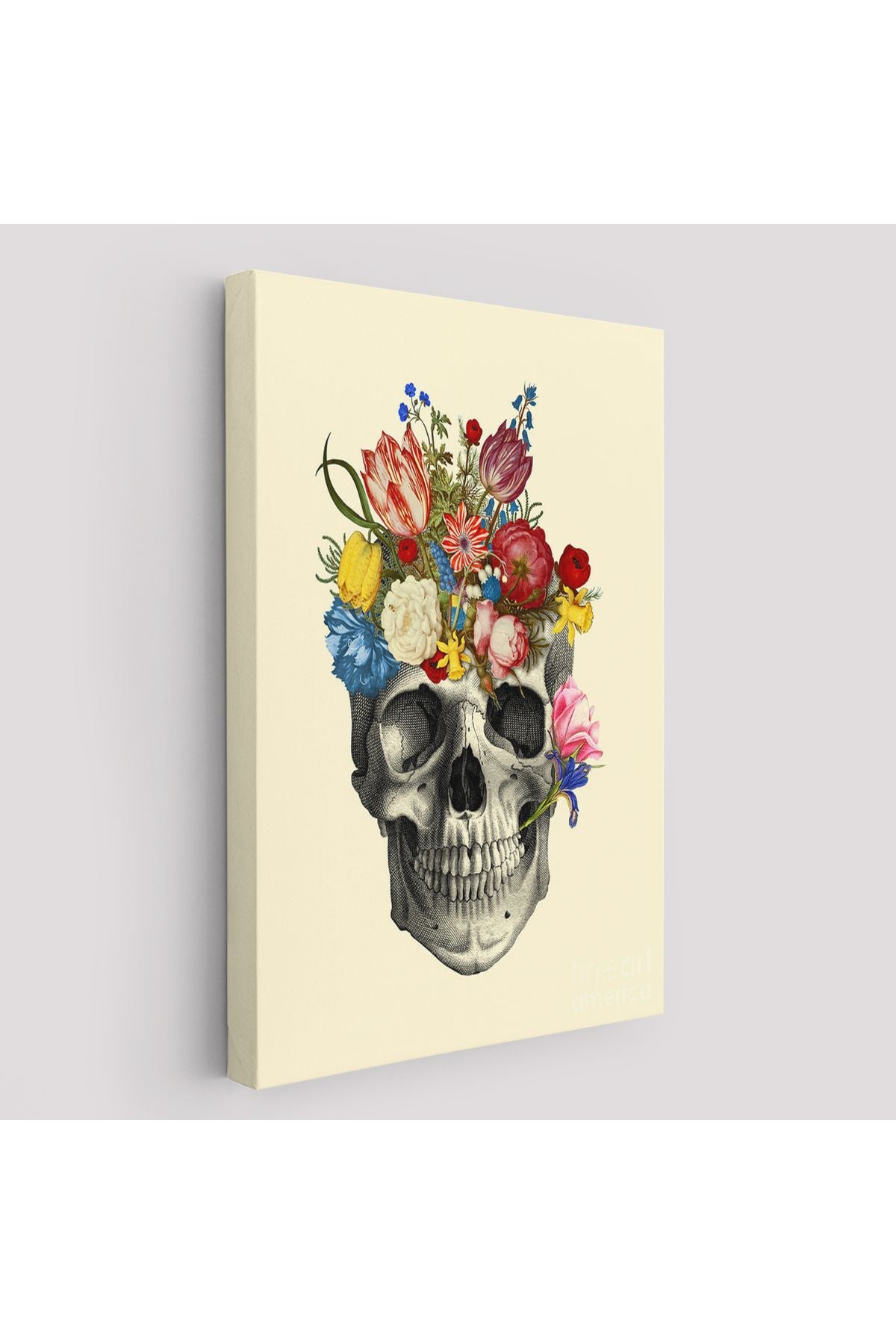 Çiçekli Kafatası Madame Memento Kanvas Tablo, Kafatası Ölülerin Günü Kanvas Tablo-5321