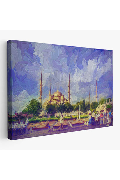 Sultan Ahmet Camii Yağlıboya Görünüm Dekoratif Kanvas Duvar Tablosu-3671