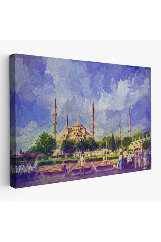 Sultan Ahmet Camii Yağlıboya Görünüm Dekoratif Kanvas Duvar Tablosu-3671