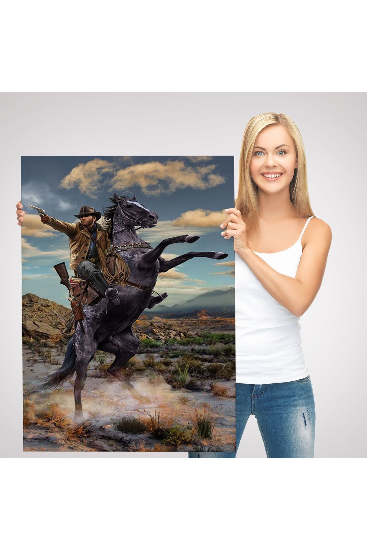 YS Özel Amerikan Kovboyu Dekoratif Duvar Tablosu-6124