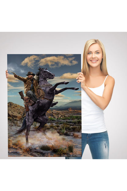 YS Özel Amerikan Kovboyu Dekoratif Duvar Tablosu-6124