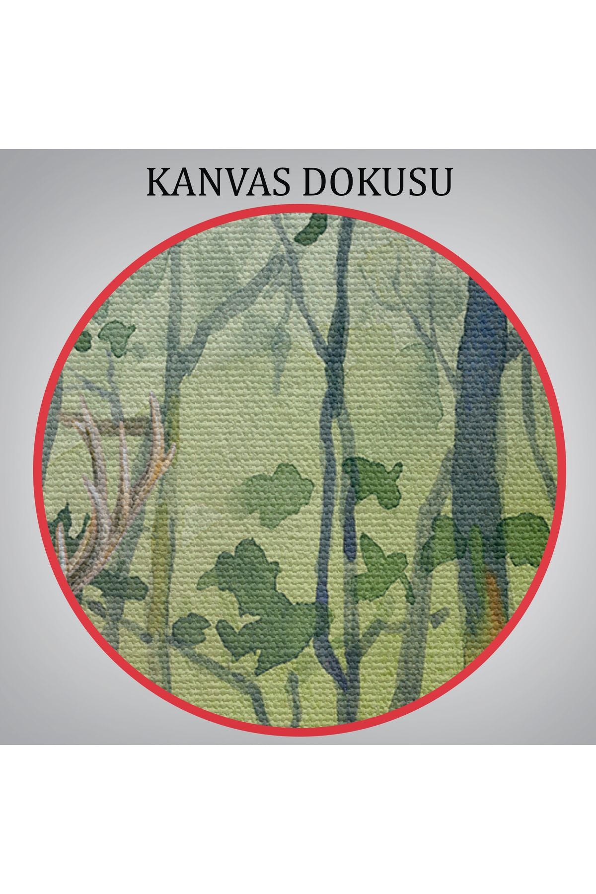 Geyik Ailesi Suluboya Görünüm Dekoratif Kanvas Duvar Tablosu-3648