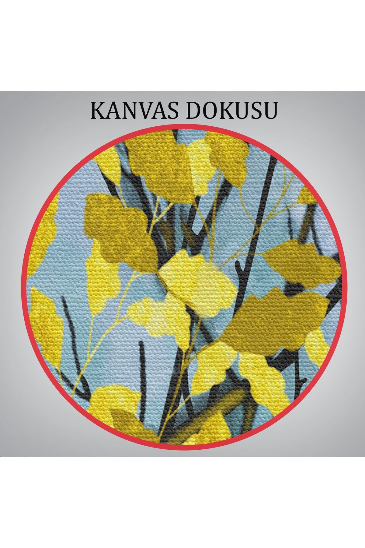 Sarı Yapraklar Soyut Dekoratif Kanvas Tablo-5178