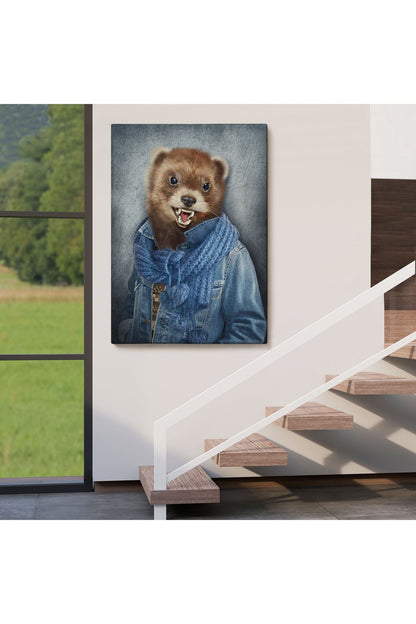 Simsar Kafalı İnsan Kanvas Tablo-4990