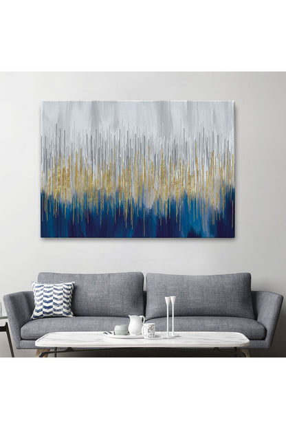 Mavi ve Gold'un Müthiş Uyumu Modern Kanvas Tablo-5046