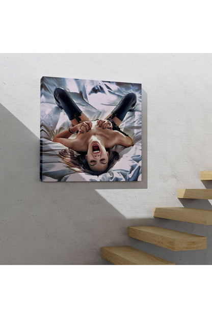 Çığlık atan Çıplak Güzel Kadın Kanvas Tablo-5333