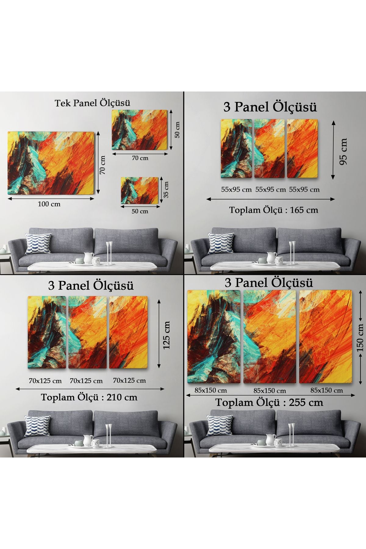 Fütüristik Soyut  Görünüm Dekoratif Kanvas Duvar Tablosu-3560