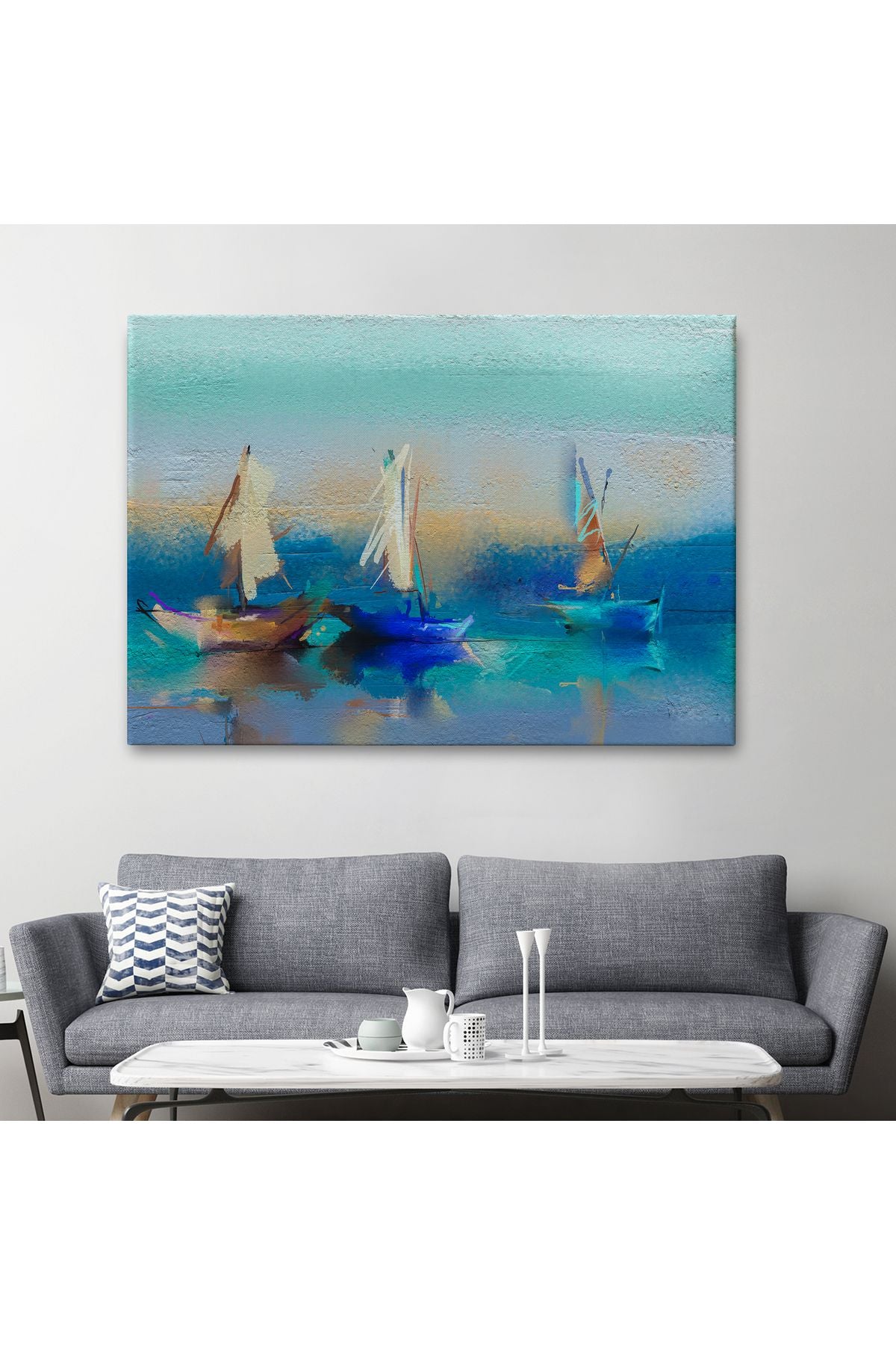 Soyut Modern Sanat Yağlıboya Görünüm Dekoratif Kanvas Duvar Tablosu-3589