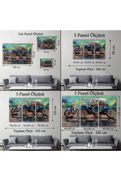Tshp seri001 Eski Siyah Araba Yağlıboya Görünüm Dekoratif Kanvas Duvar Tablo-3520