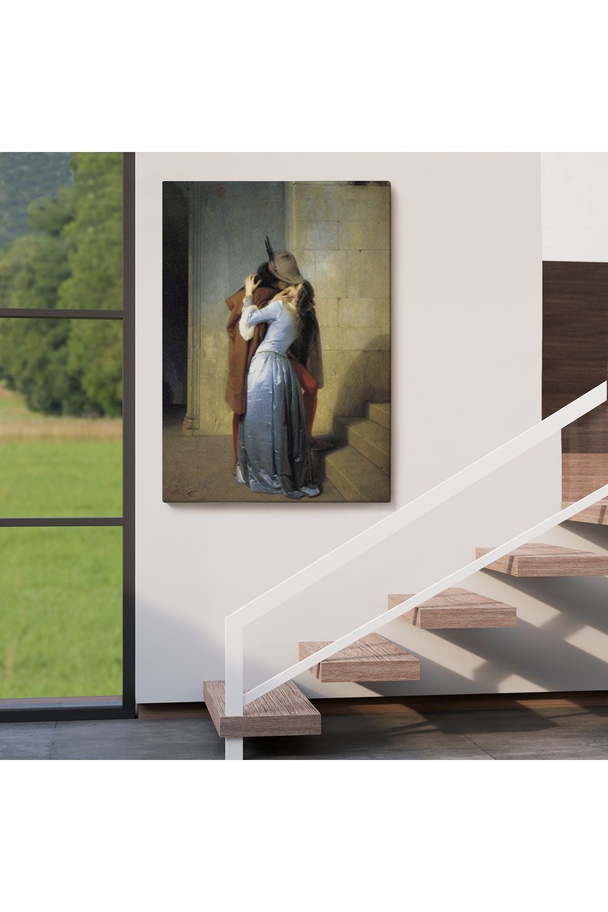 Dekoratif Duvar Tablosu-Öpücük Eseri Francesco Hayez Kanvas Tablo 6076