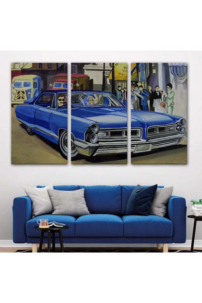 Fırça Darbeleri ile Soyut Yağlıboya Görünüm Dekoratif Kanvas Duvar Tablosu-3761