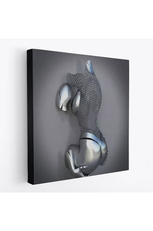 Kanvas Tablo, Gri Ve Gümüş Duvar Dekoru, Aşk Sanatı, 3D Efektli Gümüş İnsan-5349