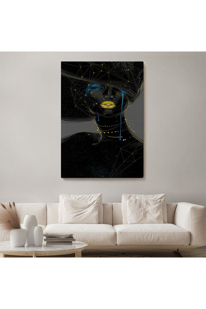 Dekoratif Kanvas Tablo, Duvar Tablosu-Siyahi Kadın Sürreal 6151
