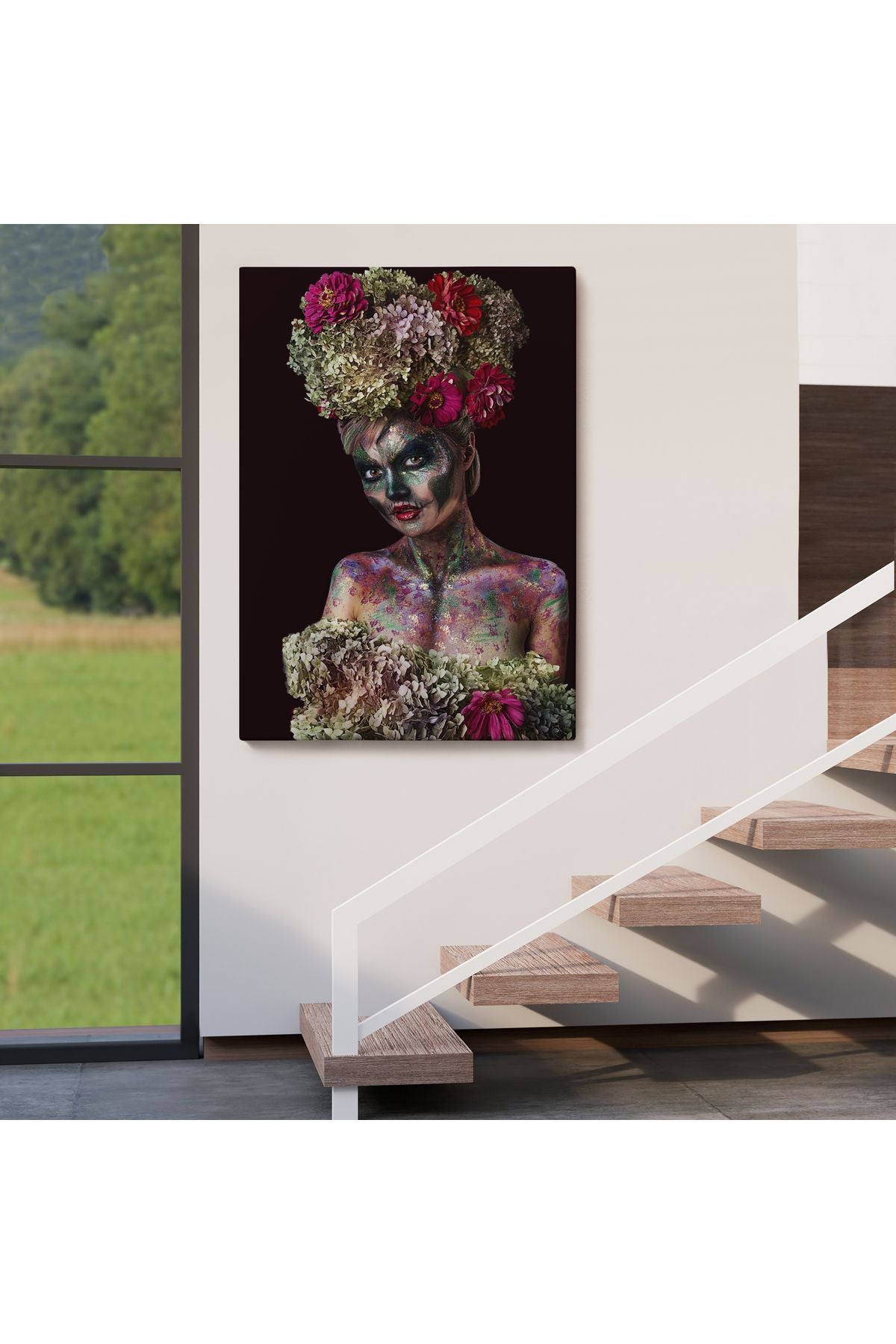 Güzel Kızın Cadılar Bayramı Makyajı Duvar Tablosu-5988