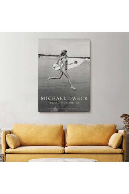 Çıplak Sörfçü Kadın Kanvas Tablo-5241