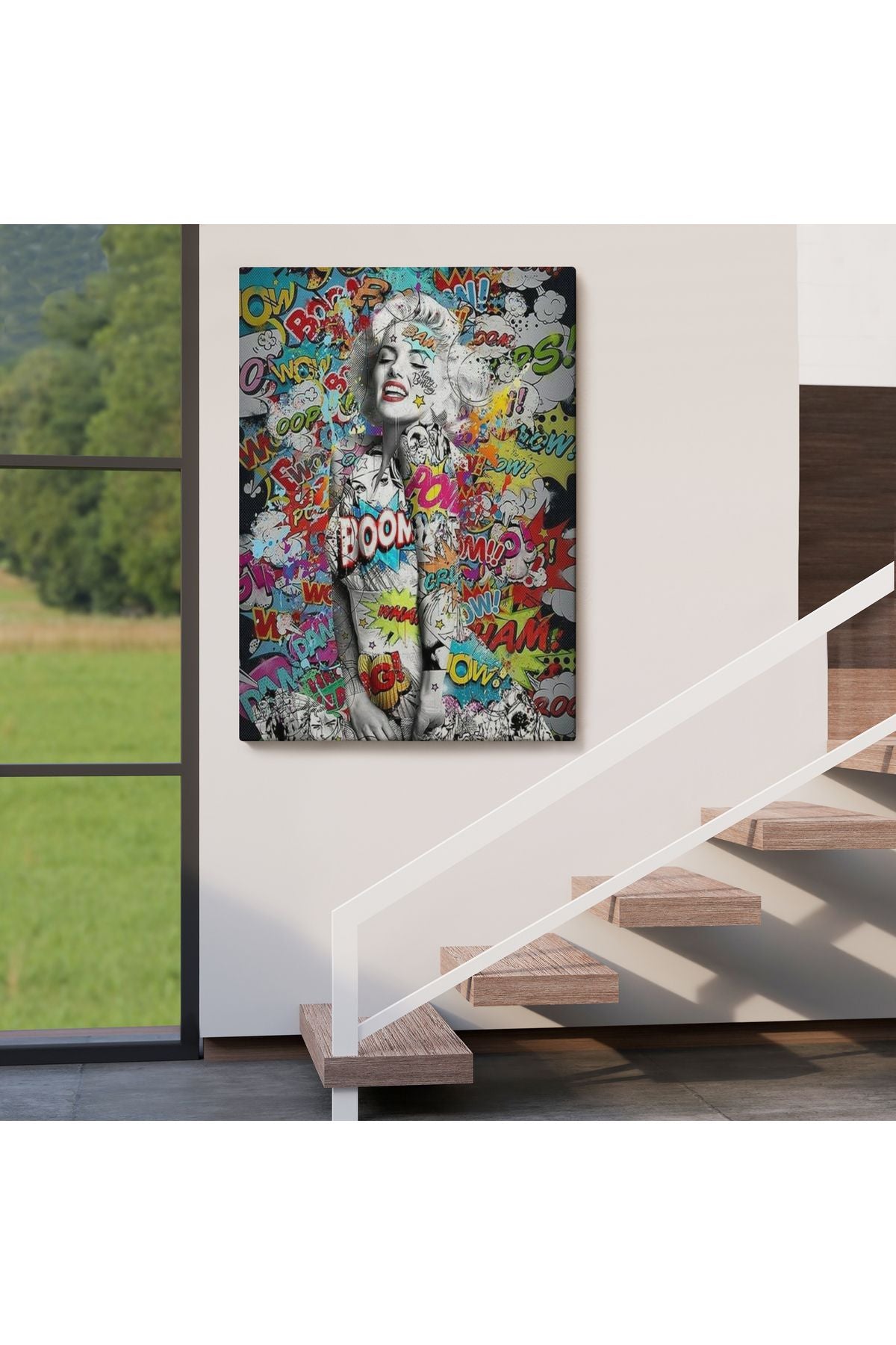 Graffiti Marilyn Monroe, Renkli Marilyn Monroe Kanvas Tablo-5307