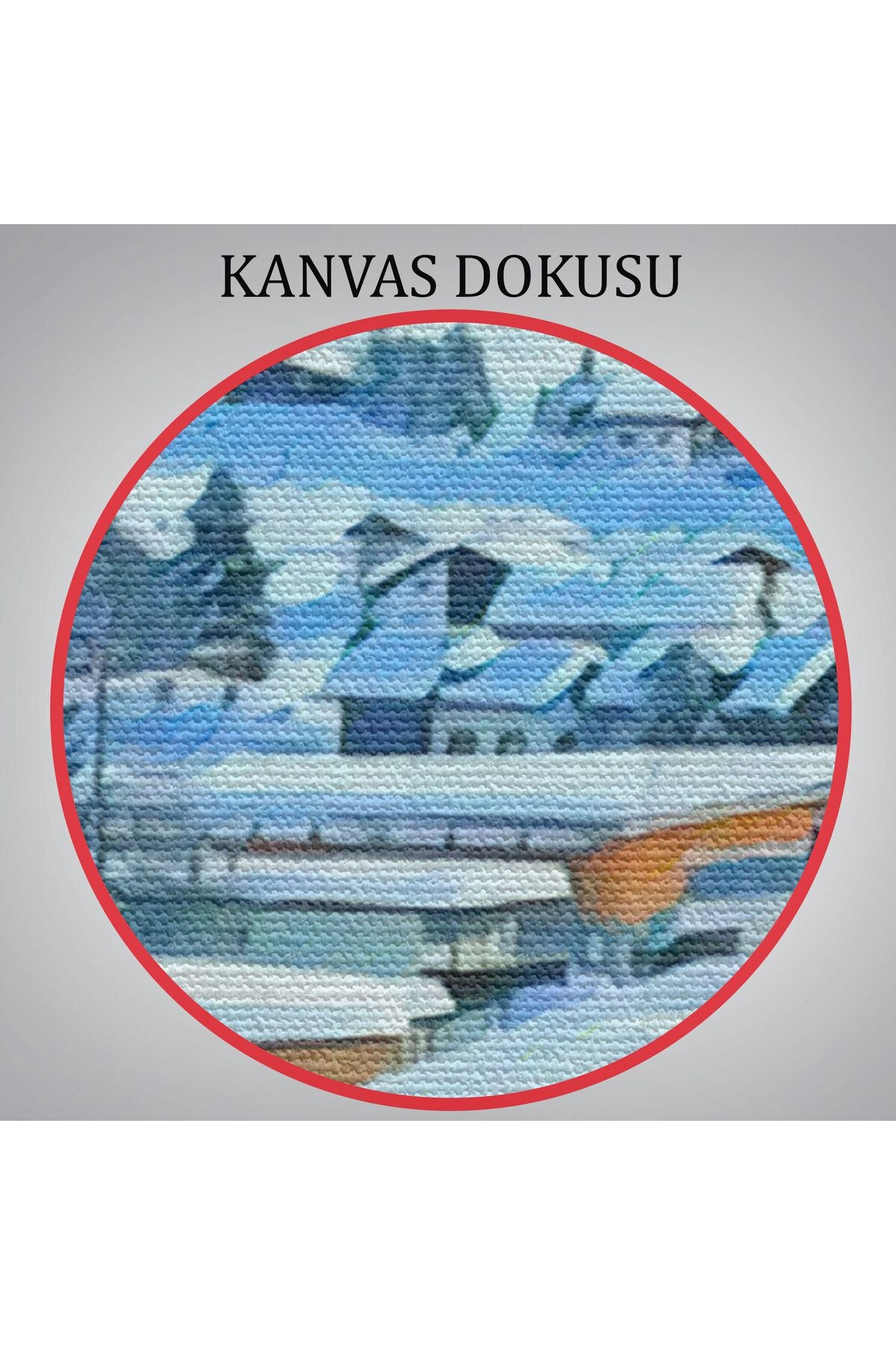 Karlı Dağ Köyü Kanvas Tablo-5912