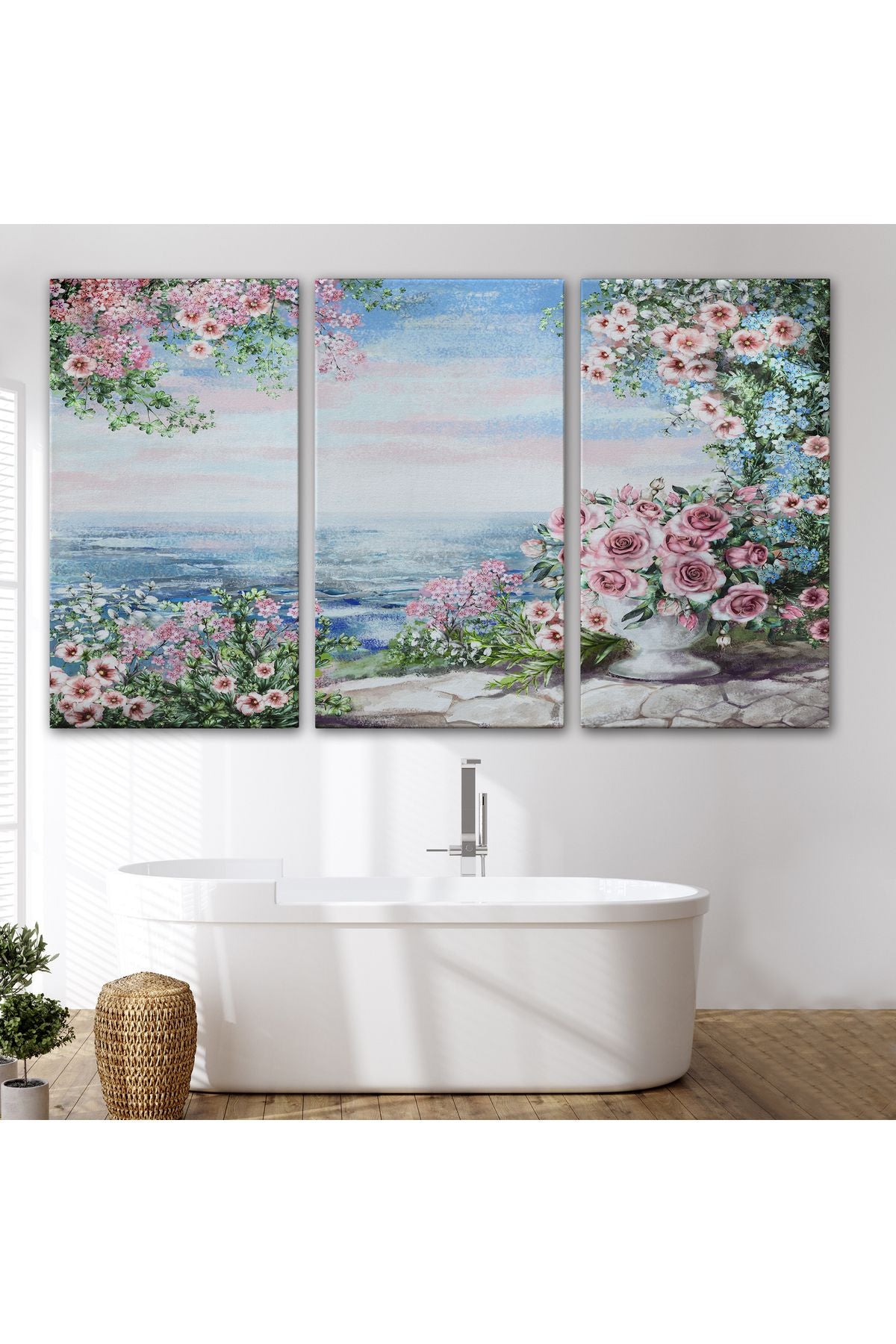 Okyanus Manzaralı Yağlıboya Görünüm Dekoratif Kanvas Duvar Tablosu-3509