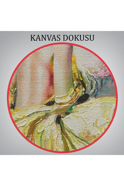 Yalnız Kadın Pastelboya Görünüm Dekoratif Kanvas Duvar Tablosu-3766