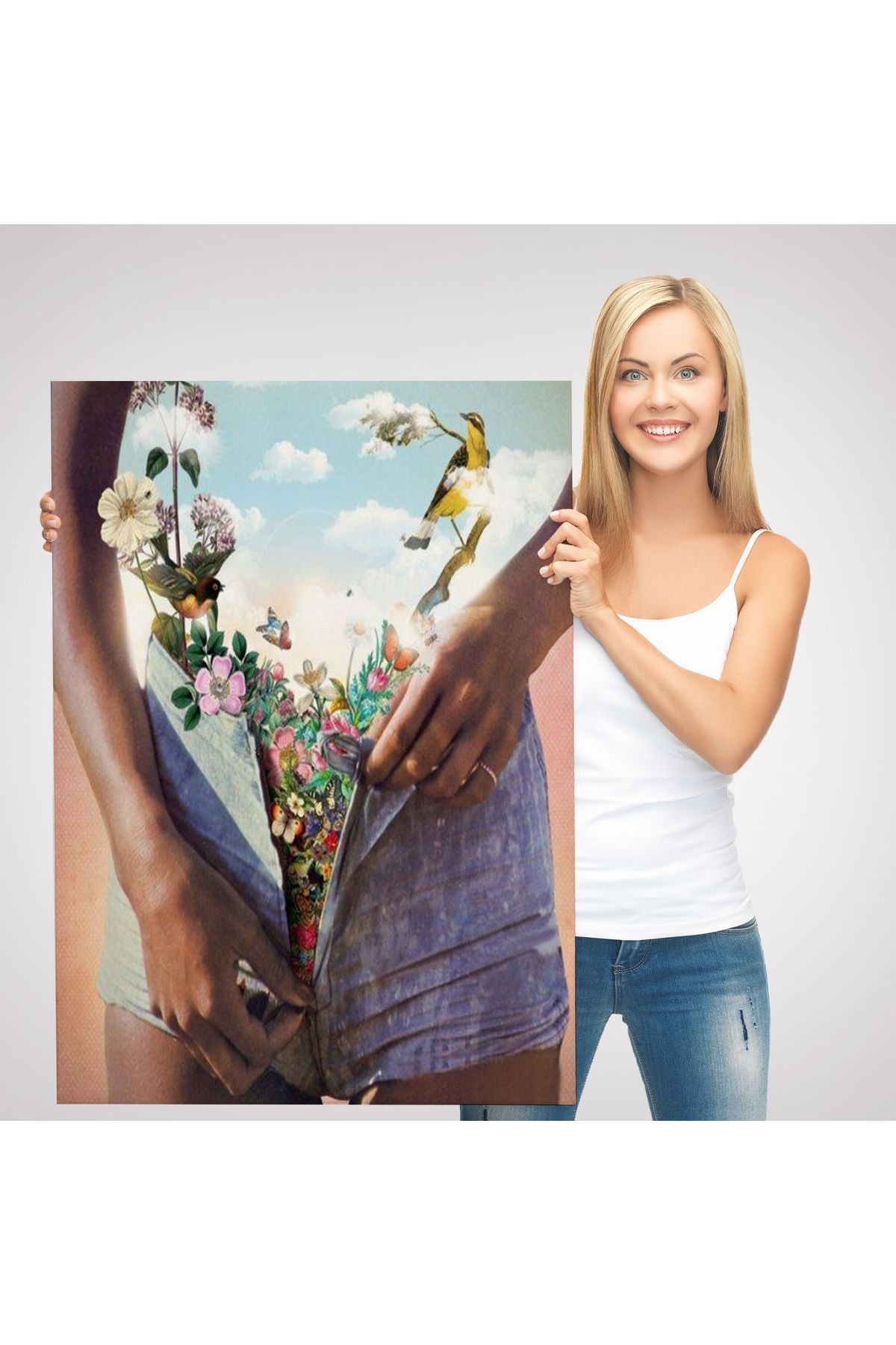Kadının İçindeki Çiçek Bahçesi Dekoratif Duvar Tablosu-6152