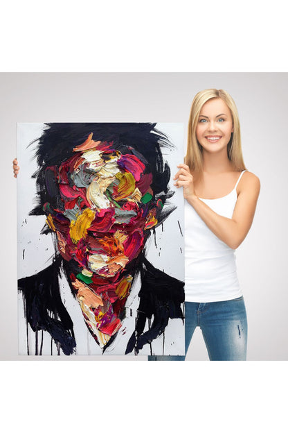 Soyut Yüz Kanvas Tablo, Renkli Yüz Kanvas Sanat Tablo-5220