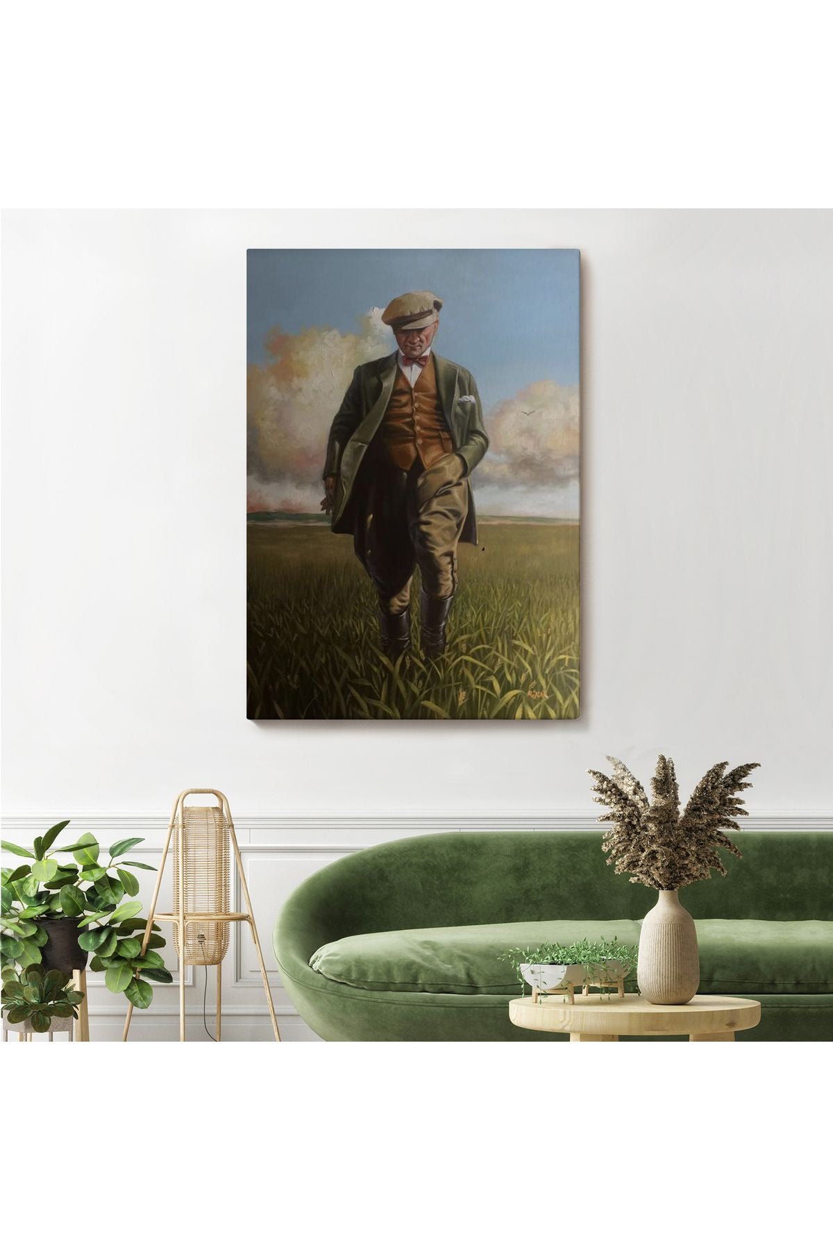 Tarlada Yürüyen Mustafa Kemal Atatürk Duvar Tablosu-6132